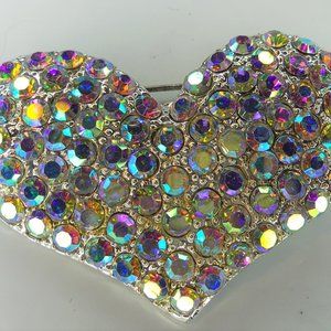 Rhinestone Heart Brooch/Pin